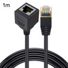 Cabeza recta 1m Cat 8 10G Transmisión RJ45 Macho a hembra Cable de extensión de cable de red de computadora (Negro)