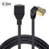 Up Bend 0.5m Cat 8 10G Transmisión RJ45 Macho a hembra Cable de extensión de cable de red de computadora (Negro)