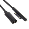Tipo-C / USB-C Mother Rotary Seeder Tablet Cable de carga de alimentación para Microsoft Surface Pro 5/6, tamaño: 30 cm (negro)