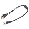 SZ015 BNC macho a 2 cables de comunicación hembra Cable de video coaxial VCR, longitud del cable: 0,42 m (negro)