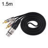 Cable de audio estéreo XLR hembra a 2RCA macho, longitud: 1,5 m