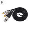 Cable de audio estéreo XLR hembra a 2RCA macho, longitud: 8 m