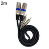 2RCA macho 2XLR Caron macho altavoz Audio Balance Cable, longitud: 2 m