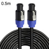 Macho a macho Cable de cuatro núcleos Ohm Cable de audio Anillo Etapa Cable de altavoz 0.5m (Azul Negro)