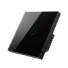 Tuya ZigBee Zero Firewire Touch Interruptor de control remoto de pared Control de luz Interruptor de voz Enchufe de la UE, Estilo: 1 Gang (Negro)