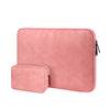 ND12 Bolsa de manga impermeable ligera para computadora portátil de piel de cordero, tamaño: 14.1-15.4 pulgadas (rosa con bolsa)