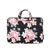 H40-B01 White Rose Pattern Laptop Case Bag Computer Liner Bag con asa, tamaño: 13 pulgadas (negro)