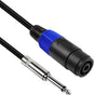 Cable de audio Ommus de 4 núcleos hembra a macho de 6,35 mm (0,5 m)