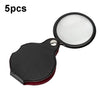 5pcs 50mm 8X Mini lupa plegable de cuero