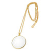 Lupa de collar de lente de cristal de espejo de expansión redonda de cadena de metal (oro)