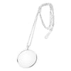 Lupa de collar de lente de cristal de espejo de expansión redonda de cadena de metal (plata)