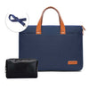 Para MacBook 13.3-14 pulgadas MAHOO 10188 Bolso ultrafino para computadora de mano Messenger Laptop Bag, Color: azul oscuro + negro PU Power Bag