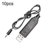 10 Uds. Cable de carga de cabeza recta USB de batería de litio de protección de circuito IC de 3,7 V, modelo: 2,0mm