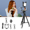 KIT-15LM Luz de relleno de trípode con kit de vlogging de micrófono para grabación de teléfono en vivo (negro)