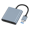 USB 3.0 a doble HDMI Convertidor de alta definición 4K USB Extensor de misma pantalla (Gris)