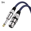 Cable de equilibrio XLR de 5 m de red azul y negra TRS de 6,35 mm macho a hembra Caron