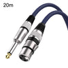 20m azul y negro neto TRS 6,35mm macho a Caron hembra micrófono XLR Balance Cable