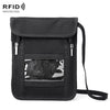 ZD-WM-06 RFID Bolsa de cuello colgante Bolsa de pasaporte Bolsa de identificación de mensajero anti-escaneado antimagnético (Negro)