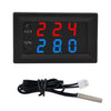 W2809 Pantalla digital Pantalla dual Termostato Eclosión Casa de mascotas Instrumento de control de temperatura NTC inteligente a prueba de agua (Negro)