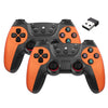 KM-029 2.4G Uno para dos controladores inalámbricos dobles Compatible con PC / Linux / Android / TVbox (Vitality Orange)
