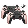 KM-029 2.4G uno para dos controladores inalámbricos dobles compatibles con PC / Linux / Android / TVbox (rosa rosa)