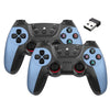 KM-029 2.4G Uno para dos controladores inalámbricos dobles Compatible con PC / Linux / Android / TVbox (Azul montaña)