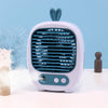 1315 Humidificación por pulverización Hidratante Ventilador de dibujos animados Ventilador de escritorio con carga USB (Azul conejito)