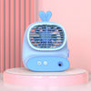 CS1319 Ventilador de dibujos animados en aerosol hidratante pequeño de escritorio Ventilador humidificador silencioso recargable (azul conejito)