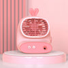 CS1319 Ventilador de dibujos animados con espray hidratante pequeño de escritorio Ventilador humidificador silencioso recargable (Conejito rosa)