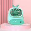 CS1319 Ventilador de dibujos animados en aerosol hidratante pequeño de escritorio Ventilador humidificador silencioso recargable (verde ciervo)