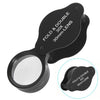 Lupa plegable de evaluación de joyas con lentes de vidrio óptico de 30x30 mm (paquete de cartón)