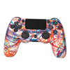 Para PS4 Controlador de juego inalámbrico Bluetooth con tira de luz Manija de juego de doble vibración (línea)
