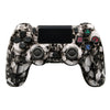 Para PS4 Controlador de juego inalámbrico Bluetooth con tira de luz Mango de juego de doble vibración (esqueleto)