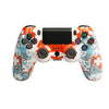 Para PS4 Controlador de juego inalámbrico Bluetooth con tira de luz Mango de juego de doble vibración (Gear)