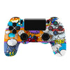Para PS4 Controlador de juego inalámbrico Bluetooth con tira de luz Mango de juego de doble vibración (nube)