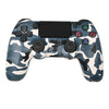 Para PS4 Controlador de juego inalámbrico Bluetooth con tira de luz Mango de juego de doble vibración (azul camuflaje)