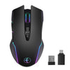 E50 2.4G Ratón inalámbrico Jiggler Ratón inalámbrico portátil con 7 teclas (Negro)