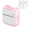 Impresora térmica autoadhesiva portátil de mano Bluetooth A31, color: rosa + 5 rollos de papel de impresora