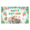 180x90cm 2 piezas Animal cumpleaños tema telón de fondo tela fiesta decoración (2023SRB92)