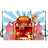 2 uds telón de fondo de circo decoraciones de fiesta de carnaval Banner para cumpleaños 180x120cm