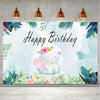 150x100cm dibujos animados lindo elefante cumpleaños tema fiesta decoración fotografía fondo tela