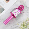 WS-858L Luz LED intermitente Micrófono de capacitancia inalámbrico Viene con audio Teléfono móvil Bluetoon Micrófono en vivo (Rosa)
