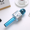 WS-858L Luz LED intermitente Micrófono de capacitancia inalámbrico Viene con audio Teléfono móvil Bluetoon Micrófono en vivo (Azul)