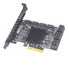 Adaptador PCIE 4X a 10 puertos SATA 3.0 Tarjeta de expansión Convertidor ASMedia ASM1166