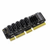 M.2 NVME-PCIE X4 / X8 / X16 Rotor SATA Tarjeta de transferencia de 5 puertos Chip JMB585