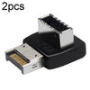 2 uds USB3.1 tipo E interfaz de placa base de computadora 90 grados codo frontal tipo C adaptador (PH74B)