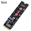 5 uds NGFF M.2 Rotor PCI-E canal USB3.0 tarjeta de transferencia transferencia de extensión de gráficos (negro)