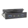 3.5 pulgadas 2 USB 3.0 + puerto de AUDIO HD Panel frontal de la unidad de disquete de PC de escritorio (negro)