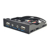 Panel frontal de la unidad de disquete de la caja de la PC de escritorio del puerto de AUDIO 2 USB 2.0 + HD de 3,5 pulgadas (negro)