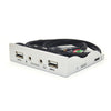 Panel frontal de la unidad de disquete de la caja de la PC de escritorio del puerto de AUDIO 2 USB 2.0 + HD de 3,5 pulgadas (blanco plateado)